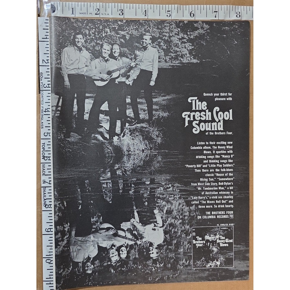 1964 The Brothers Four The Honey Wind Blows Vinyl Record Album print ad